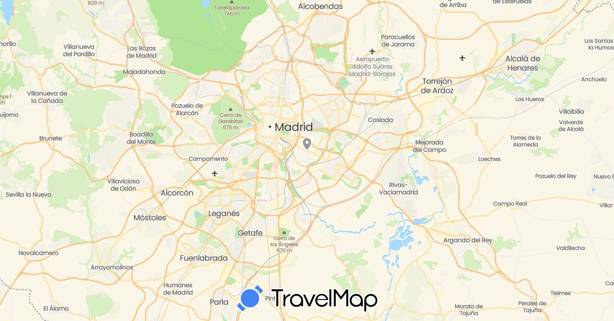 TravelMap itinerary: plane in Argentina (South America)